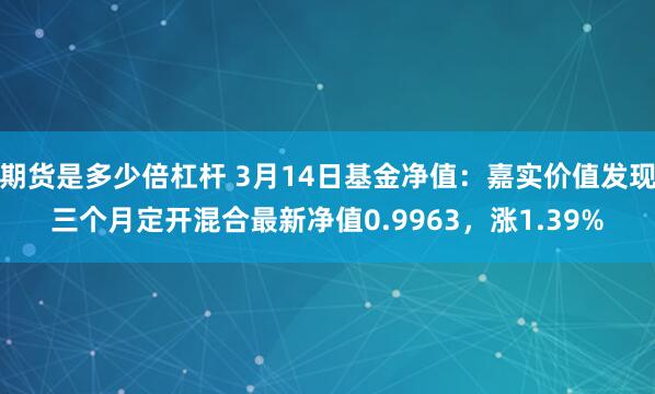 期货是多少倍杠杆 3月14日基金净值：嘉实价值发现三个月定开混合最新净值0.9963，涨1.39%