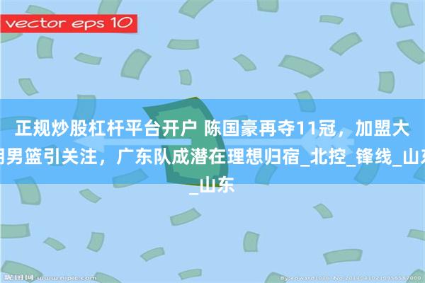 正规炒股杠杆平台开户 陈国豪再夺11冠，加盟大朗男篮引关注，广东队成潜在理想归宿_北控_锋线_山东
