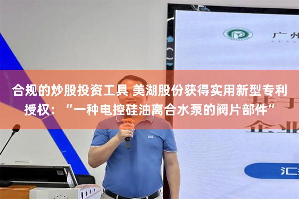 合规的炒股投资工具 美湖股份获得实用新型专利授权：“一种电控硅油离合水泵的阀片部件”